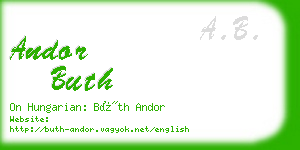 andor buth business card